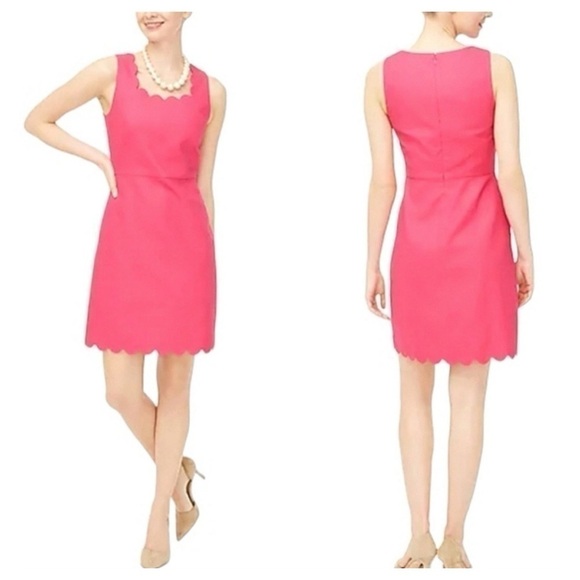 J. Crew Factory Basketweave Scallop-Edge Dress in Primrose NWT Size 4 - Picture 1 of 14